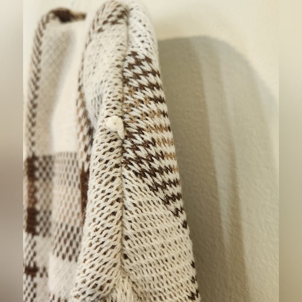 Almost Famous Brown and Cream Cardigan Sweater - Picture 3 of 8